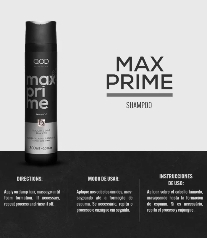 Directions for Using QOD Max Prime After Treatment Shampoo