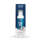 The retail packaging box of QOD Professional Hero Leave-in 10-in-1, showing the "For All Hair Types" label and product benefits.