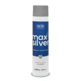 A 300ml bottle of QOD Max Silver Conditioner designed to neutralize yellow tones and maintain platinum hair.