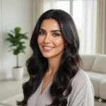 Amna Al-Hashimi - Happy client using ESPrö Collagen hair treatment at home in Dubai